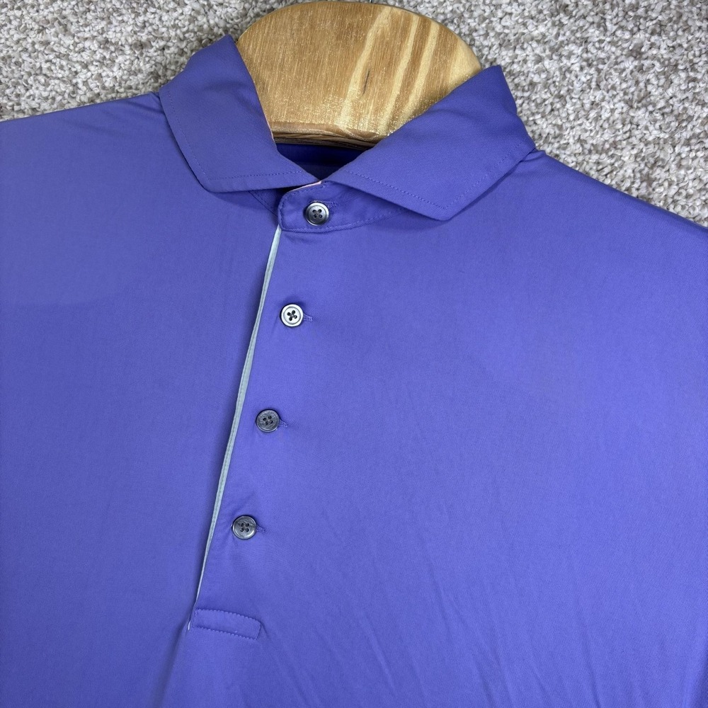 Greyson Polo Shirt Mens Medium Purple Solid Golf Performance Stretch Lightweight